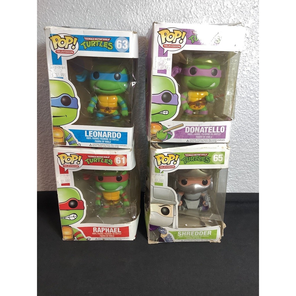 Funko Pop! Teenage Mutant Ninja Turtles TMNT set #60#61#63#65 Damaged Boxes